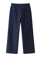 Indigo Structure Denim Set – Belted Oversized Jacket and Straight-Leg Pants