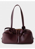 Bordeaux Leather Shoulder Bag – Structured Minimalist Design