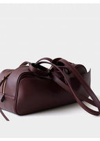 Bordeaux Leather Shoulder Bag – Structured Minimalist Design