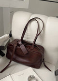 Mocha Leather Shoulder Bag