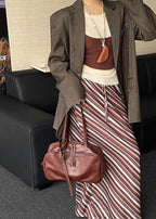 Mocha Leather Shoulder Bag
