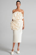 Roie 3D Flower Design Midi Dress