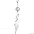 Pink Gold Curved Gothic Belly Ring