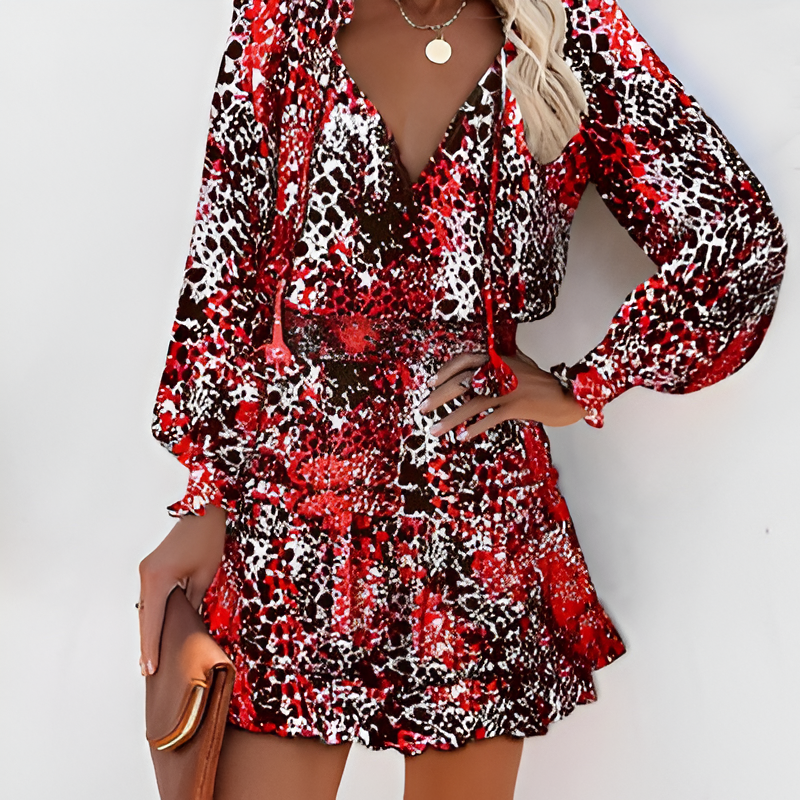 Hana Timeless Mini Dress Floral Chiffon Chic Silhouette Collection