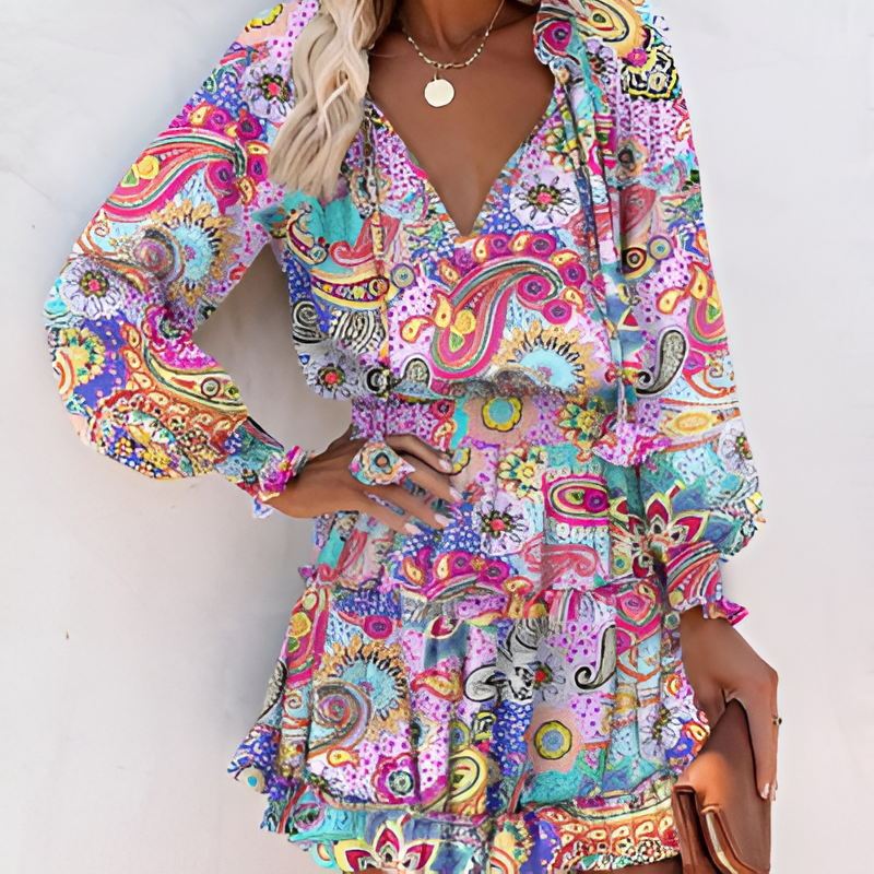 Nora Luxe Mini Dress Floral Chiffon Evening Wear Edit