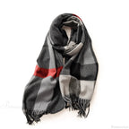 Plaid Blanket Thick Winter Warm Shawl Set Scarf