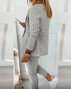 Plaid Comfortable Casual Women's Set
