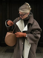 Plaid Pattern Casual Turn-Down Overcoat