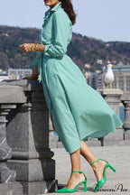 Tie-Waist Plaid Dress