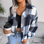 Plaid Vintage Pockets Oversized Jacket