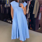 Vanessa Elevated Chic Pleated Summer Dress with a Flattering Fit Silhouette Collection