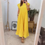 Vanessa Elevated Chic Pleated Summer Dress with a Flattering Fit Silhouette Collection