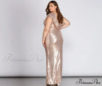 Plus Sivan Stylish Glam Sequin Dress