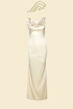 Tamara Elevated Cowlies Backless Satin Maxi Dress Chic Silhouette Collection