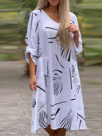 Sofía Elevated V Neck Dress Chic Silhouette Collection