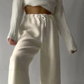 Polar Fleece Basic Vintage Women Pants