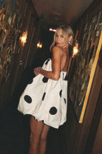 Polka Dot Print Bodycon Mini Dress