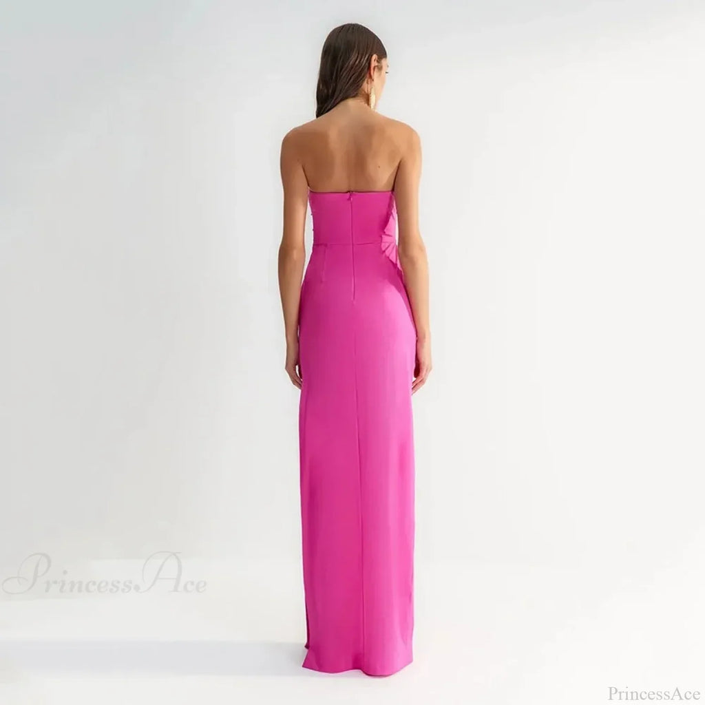 Polka Dot Tube Top Evening Party Dress