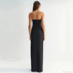 Polka Dot Tube Top Evening Party Dress