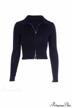 Polo Collar Knit Cardigan