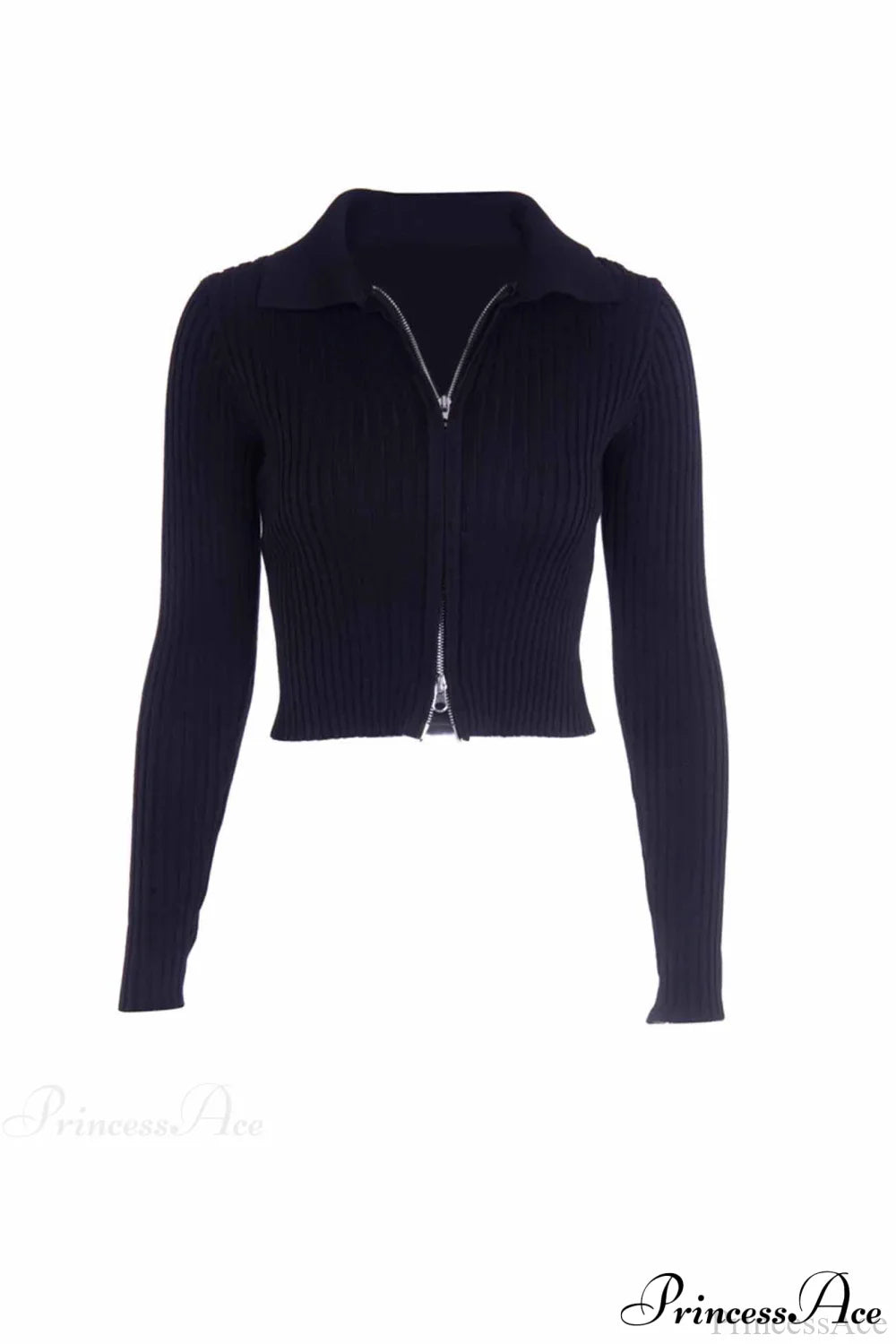 Polo Collar Knit Cardigan