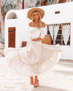 Pompeii Ruffle Tiered Maxi Dress Cream