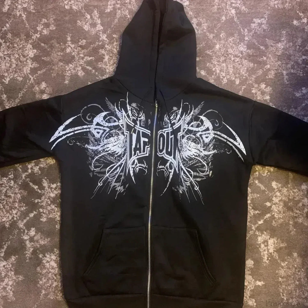 Prayer Portrait Black Zipper Hoodie