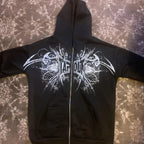 Prayer Portrait Black Zipper Hoodie
