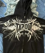 Prayer Portrait Black Zipper Hoodie