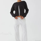 Preppy Crew Neck Button Up Front Cardigan