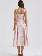 Print A-line Elegant Midi Vacation Dress