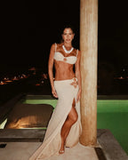Print Bikini with Push Up Bottom Three Piece Swimsuit