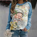 Print Crew Neck Soft Long Sleeve Casual Loose Y2K Winter Hoodie