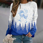 Print Crew Neck Soft Long Sleeve Casual Loose Y2K Winter Hoodie