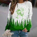 Print Crew Neck Soft Long Sleeve Casual Loose Y2K Winter Hoodie