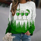 Print Crew Neck Soft Long Sleeve Casual Loose Y2K Winter Hoodie