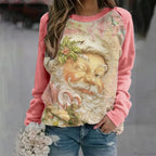 Print Crew Neck Soft Long Sleeve Casual Loose Y2K Winter Hoodie