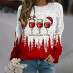 Print Crew Neck Soft Long Sleeve Casual Loose Y2K Winter Hoodie