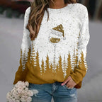 Print Crew Neck Soft Long Sleeve Casual Loose Y2K Winter Hoodie