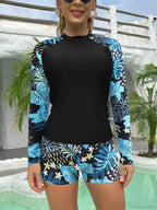Print Push Up Diving Suit Two Piece Set