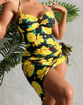 Print Strapped Push up Two Piece Set