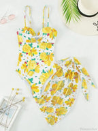 Print Strapped Push up Two Piece Set