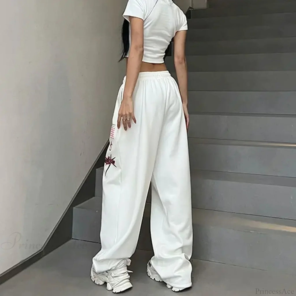 Printed Drawstring Casual Pants