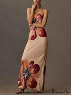 Printed Sexy Tube Top Graceful Slim Fit Midi Dress