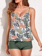 Printed Strap High Waist Two Piece Set