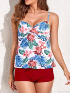 Printed Strap High Waist Two Piece Set