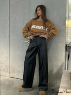 Printed Striped Cozy Stylish Loose Round Neck Comfortable Trendy Autumn Sweater