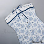 Printed Vacation Off-Shoulder Blue Metal Button Spring Elegant Outside Female Mini Floral Dress