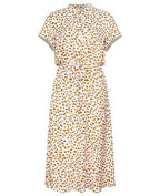 DressBetty - Ladies Bohemian Leopard Print Shirt Dress Women Casual Midi Holiday Summer Dress Female A-line Loose Women Beach Dress