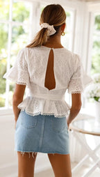 DressBetty - Women's Lace Sexy V-neck T-shirt